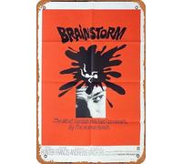 BRAINSTORM Original US One Sheet Movie Poster Jeffrey Hunter Anne Francis Movie Poster,Metal Tin Sign,Vintage Style Classic Old Film Poster Wall Ornament Coffee Bar Restaurant Man Cave Wall Decor,Size