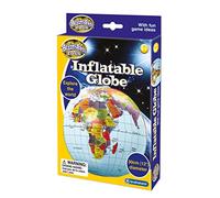 Brainstorm Toys 30cm Inflatable Globe - World Map with Longitude & Latitude Lines, Fun Educational Geography Toy with Interactive Game Ideas for Kids