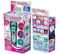 Brainstorm TOYS Stem Mermaid Torch and Projector - 24 Enchanting Images, Projects Clear Pictures up to 1 Metre Wide, Interactive Kids Flashlight Toy