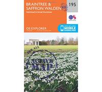 Braintree & Saffron Walden Map | Weatherproof | Halstead & Great Dunmow | Ordnance Survey | OS Explorer Active Map 195 | England | Walks | Hiking | Maps | Adventure