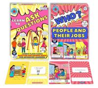 Brainy Bug Resources 60 flashcards | 30 Ask Questions with App-Enabled Audio Feature in Hindi, English, Tamil, Telugu, Kannada, Punjabi | 30 Answer ‘Who?’ Questions | Spoken English | Special Needs