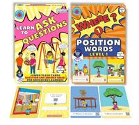 Brainy Bug Resources Audio-Enabled Flashcards 30 Position Words and 30 Ask-a-question Cards | Audio in Hindi, English, Punjabi, Tamil, Kannada, Telugu | Special Needs Kids | Spoken English