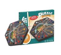 Brainy Knots Game, Puzzle String Board Challenge, Compact Portable Strategy Set, ABS Knot Logic Kit, Brain Training Activity Toy, Home Travel Indoor Cognitive Play 9.84x8.66x0.79 inches