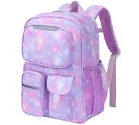BrainyBees Kids Backpack for Girls Boys - 17 Inch Elementary School Bookbag for Grades 3-5, Dreamy Purple, 17 Inch, Daypack Backpacks