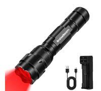 BraiseBeam Red Light Torch, Super Bright Small Portable LED Red Night Light with Zoomable Focus, Single Mode Pocket Flashlight for Reading, Astronomy, Night Vision & Wildlife Spotting