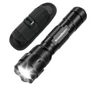 BraiseBeam Tactical Torch with Holster, 1000 Lumens LED Flashlight, Single Mode (On/Off), Zoomable Adjustable Focus, IP65 Waterproof Handheld Light for Camping, Hiking - Battery Not Included