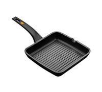 Braisogona Efficient Ribbed Grill Pan, Cast Aluminium, Black, 22 x 22 x 30 cm