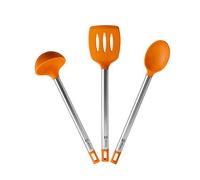 Braisogona Efficient Set of 3 Kitchen Utensils, 36.5 cm, Spatula, Spoon, Saucepan, Stainless Steel, Nylon and Silicone