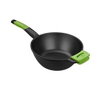 Braisogona Prior Cast Aluminium Wok, Green.All Cookers Including Induction. | Non-stick coating, top diameter 28 cm, base diameter 15 cm, colour: black