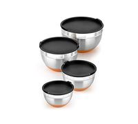 BRAisogona Set of 4 Stainless Steel Bowls (12-16-20-24 cm), 0.4 Litres, 18/10