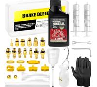 Brake Bleed Kit for Shimano, Magura, Tektro, Hydraulic Disc Brake Bleeding Kit for Bicycle, Includes Brass Adapters and 150ml Mineral Oil