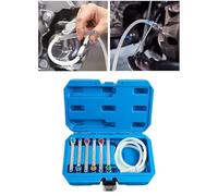 Brake Bleeder Wrench Set with 1.2m Silicone Hose and 12-Point Socket Adapters, Chrome Vanadium Steel for Efficient Car Brake Maintenance and Oil(8pcs Set)