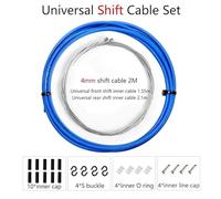 Brake Cable Bicycle Brake Cable Housing Group Set for MTB Mountain Bike Derailleur Shifter Lever with Cap(Brake Blue 5mm)
