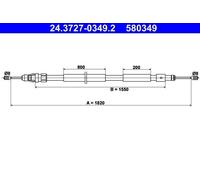 ATE 24.3727-0349.2 Handbrake cable