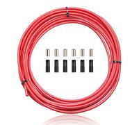 Brake Cable Housing,Professional Grade Lined Bicycle/Bike Brake Cable Housing with 12 End Caps, Bicycle Brake Cable Gear Wires Bikes Replacement Accessory for Mountain Road Bike,5mm 3 Meters (Red)