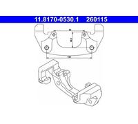 Brake caliper bracket 11.8170-0530.1 ATE for BMW X5 X3