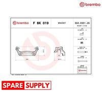 BRAKE CALIPER BRACKET SET FOR MERCEDES-BENZ BREMBO F BK 019