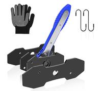 Brake Caliper Compression Tool,360° Swing Ratchet Switch with Additional 2 pcs Large Steel Plate and 2 Hooks&Nylon Grip Work Gloves for Single/Twin/Quad Piston,Disc Brake Repair/Car,Truck,SUV(Blue)
