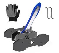 Brake Caliper Compression Tool,360° Swing Ratchet Switch with Additional 2 pcs Large Steel Plate and 2 Hooks&Nylon Grip Work Gloves for Single/Twin/Quad Piston,Disc Brake Repair/Car,Truck,SUV(Blue)