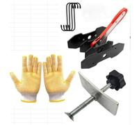 Brake Caliper Compression Tool, Brake Piston Press Tool for Home DIYers | 360° Ratcheting System with 2 Steel Plates, 4 Hooks & Gloves for Single Twin Quad Pistons, Cars Trucks SUVs Disc Brake Repair