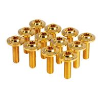 Brake Caliper Disc Rotor 12Pcs Front Brake Disc Rotors M6 Mounting Bolts Fit For Honda Motorcycle Titanium Bolt(Orange)