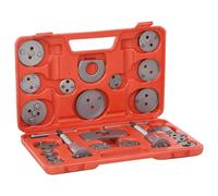 Brake Caliper Rewind Tool Kit 21pc Black Plastic Case Steel Adapters 17pcs LH/RH