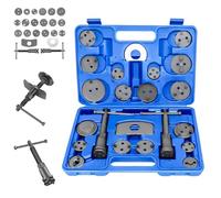 Brake Caliper Rewind Tool Kit, 22pcs Universal Brake Piston Caliper Wind Back Tool Kit with Case, Disc Brake Piston Caliper Compressor Wind Back Rewind Tool Set for All Drive Vehicles, Cars Truck