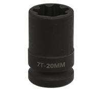 Brake Caliper Socket 1/2"Sq Drive 20mm 7-Point - Sealey VS0986 New