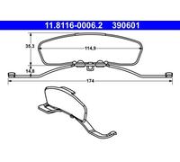 ATE Brake Caliper Spring 11.8116-0006.2 for Audi & SEAT