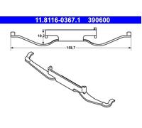Brake Caliper Spring ATE Fits VW Caravelle V Bus Multivan T5 7H0615295