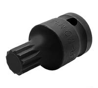 Brake Caliper Tool 14mm Triple Square XZN for Brand A Vehicles - Efficient Bolt Loosening Socket - Short Reach Design - Black Steel Sleeve