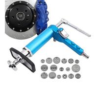 Brake-Caliperz Piston Reset Tool - Professional Pneumatic Brake-Spreader Kit, Steel Air Operated Disc Brake-Service Set 18 Pcs Accessories | Vehicle Brake-Pad Installation Tool for Mechanics