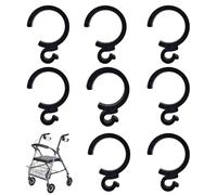 Brake Clip for Walker, Brake Grip Holder, Rollator Replacement Parts Accessories for Rollator Wheelchair Transport Chair (Black, 8 Pcs)