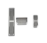 Brake Clutch Accelerator Pedal Foot Pads Cover Stainless Steel Car Pedals Gas Brake Foot Pedal Rest Pad For Jaguar For XE For XF For F-Pace 2015 2016 2017 2018(AT with Rest)