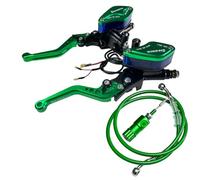 Brake Clutch Levers 14mm Piston Motorcycle Hydraulic Clutch Brake Master Cylinder Lever Kit for Racing Dirt Bike Sport Bike Scooter Motocro Off Road Clutch Lever(Green Set)