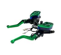 Brake Clutch Levers 14mm Piston Motorcycle Hydraulic Clutch Brake Master Cylinder Lever Kit for Racing Dirt Bike Sport Bike Scooter Motocro Off Road Clutch Lever(Green Pump 1 Pair)
