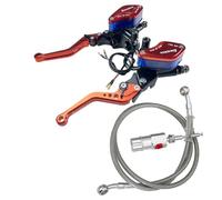 Brake Clutch Levers 14mm Piston Motorcycle Hydraulic Clutch Brake Master Cylinder Lever Kit for Racing Dirt Bike Sport Bike Scooter Motocro Off Road Clutch Lever(Orange Silver Set)