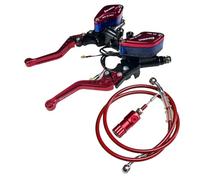 Brake Clutch Levers 14mm Piston Motorcycle Hydraulic Clutch Brake Master Cylinder Lever Kit for Racing Dirt Bike Sport Bike Scooter Motocro Off Road Clutch Lever(Red Set)