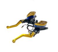 Brake Clutch Levers 14mm Piston Motorcycle Hydraulic Clutch Brake Master Cylinder Lever Kit for Racing Dirt Bike Sport Bike Scooter Motocro Off Road Clutch Lever(Gold Pump 1 Pair)