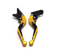 Brake Clutch Levers Compatible with KYM CO Downtown 125/200/300/350 CNC Motorcycle Brakes Adjustable Foldable Extendable Clutch Brake Lever Set Fit Handle Bar(GoldBlackGold)
