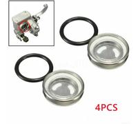 Brake Cylinder Reservoir Sight Glass 12mm for Motorcycle Front or Rear Replacement, Glass Lens with Rubber Gasket, Fit 12 mm Master Cylinder