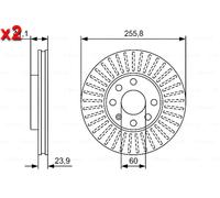 Brake Disc 2x BOSCH Fits OPEL Astra F G VAUXHALL Mk IV Cc 98-09 0986479R76