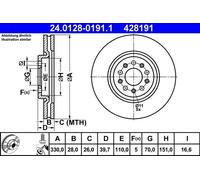 ATE 24.0128-0191.1 Brake disc