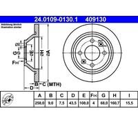 ATE 24.0109-0130.1 Brake disc
