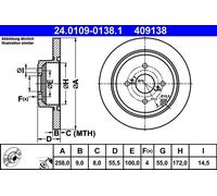 Brake Disc TOYOTA COROLLA 1.4 VVT-i 24.0109-0138.1 (1 pcs)