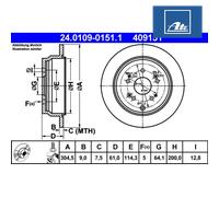 Fits ATE 24.0109-0151.1 brake disc HONDA T. CR-V 01-06 UK Stock