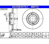 Brake Disc ATE 24.0109-0174.1 for VW