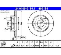ATE Brake Disc 24.0109-0184.1 – for Suzuki Baleno 1.0