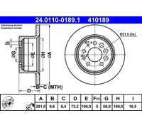 2x Brake disc solid 24.0110-0189.1 ATE for VOLVO 240 260 240 Kombi 740 760 940