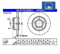 ATE 24.0110-0259.1 Brake disc